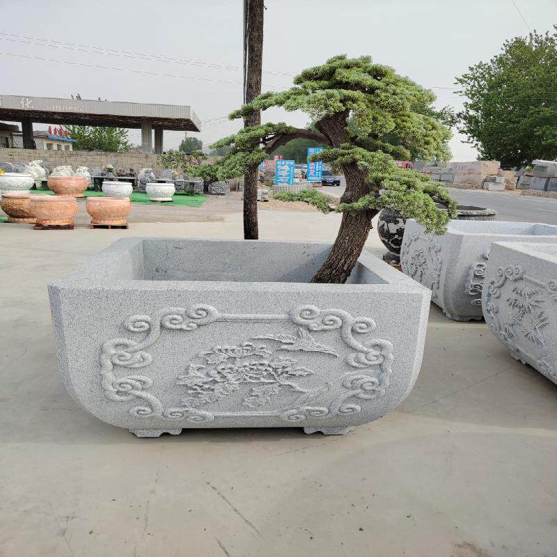 花盆 石雕青石鱼缸 晚霞红门海公园别墅小区公园景观小品摆件定制