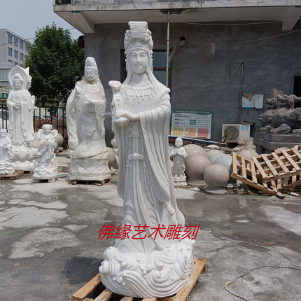 妈祖汉白玉石雕天后  地藏王寺庙观音 释迦牟尼 大型天妃佛像摆件