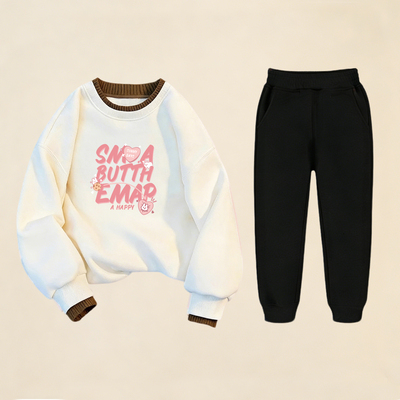 假两件拼接卫衣女童卫裤套装秋冬季新款加绒加厚中大童时尚两件套