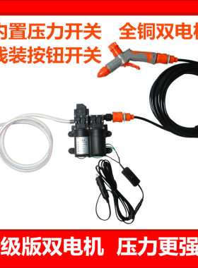 12v洗车水泵 小型车载洗车机220v高压水枪家用便携式洗车器刷车枪