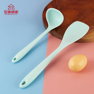 儿童辅食工具硅胶锅铲耐高温不粘锅专用煎铲子硅胶汤勺家用小勺子