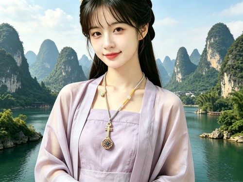 新中式琵琶项链女 广西壮锦非遗刺绣 银饰蝴蝶编绳挂坠 国风配饰