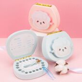 收纳盒盒生日礼物宝宝儿童乳牙掉牙木制纪念保存乳牙盒牙齿收藏盒