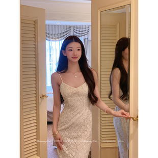 25新品 京都之夜 优雅蕾丝收腰包臀吊带连衣裙 Cat下蛋喵 Mummy