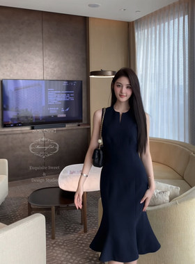气质精英修身鱼尾包臀连衣裙