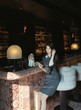 MummyCat下蛋喵【定格时光】新品娃娃领日系优雅收腰衬衫连衣裙