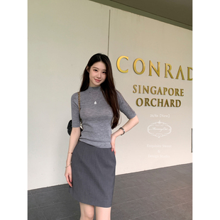 Mummy Cat 下蛋喵【办公室少女3.0】26新品50绵羊毛包臀半身短裙