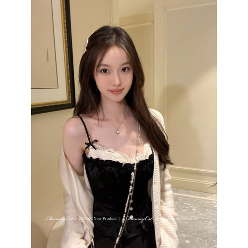 醋酸精致缎面抽褶蕾丝拼接胸衣