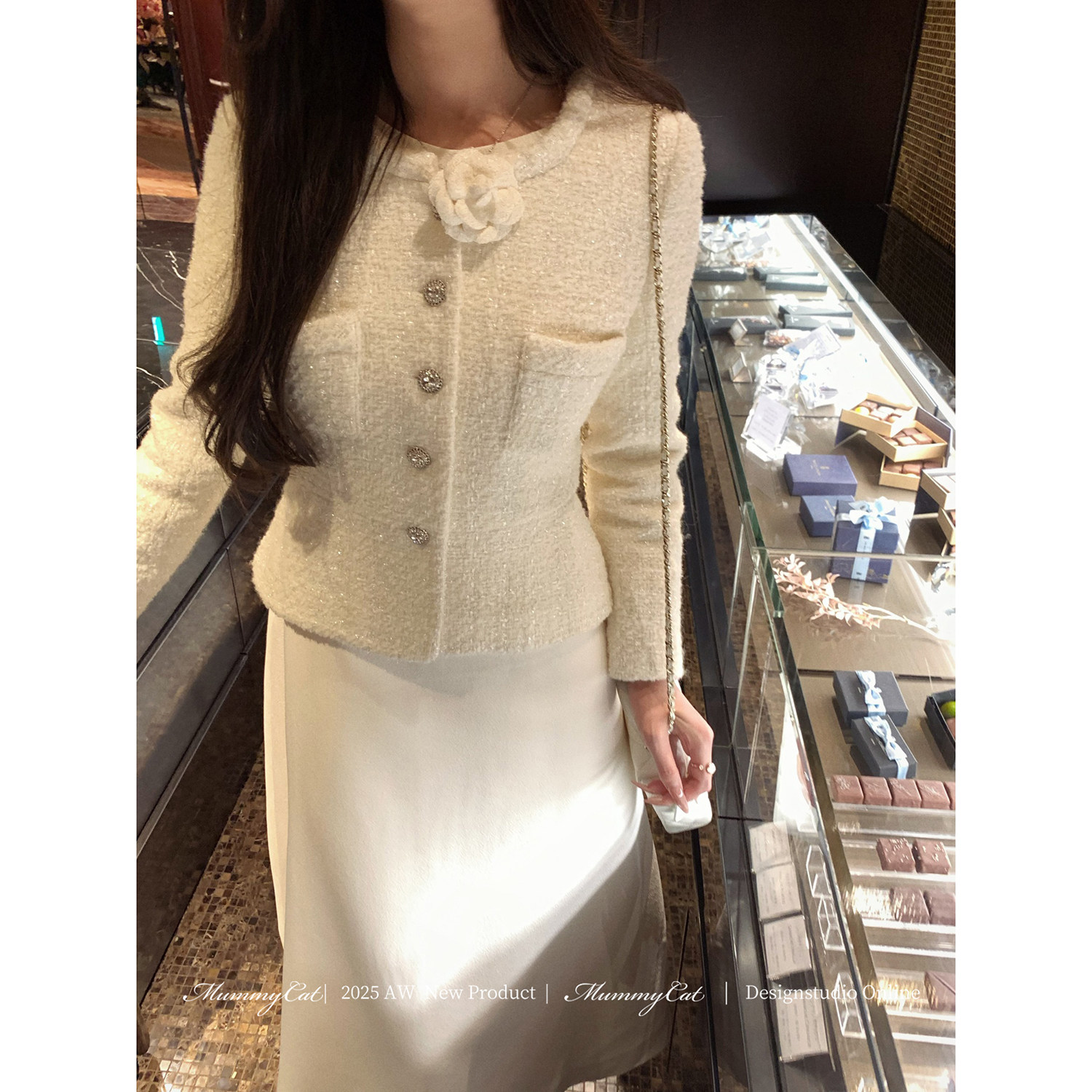 MummyCat下蛋喵【浮光梦境】新品40羊毛千金气质纽扣小香外套