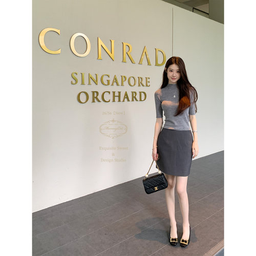 美丽奴羊毛半袖针织打底上衣