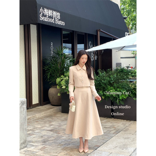 财阀千金西装短外套伞裙半裙套装