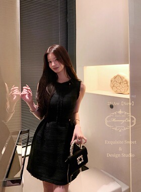 Mummy Cat 下蛋喵【编织如梦】新品20羊毛小香无袖收腰连衣裙