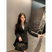 外套半裙套装 50羊毛口袋蝴蝶结西装 新品 MummyCat下蛋喵