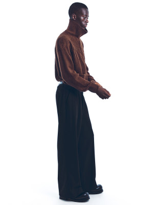 famille复古英伦秋冬长裤西装裤