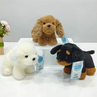 正版站姿狗狗公仔桌面摆件金毛比熊泰迪狗雪纳瑞巴吉度罗威纳礼物