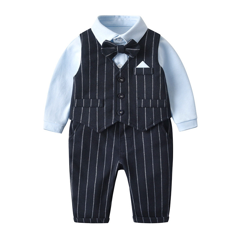 男童绅士西装婴儿百日礼服周岁生日抓周服花童男宝宝套装拍照衣服
