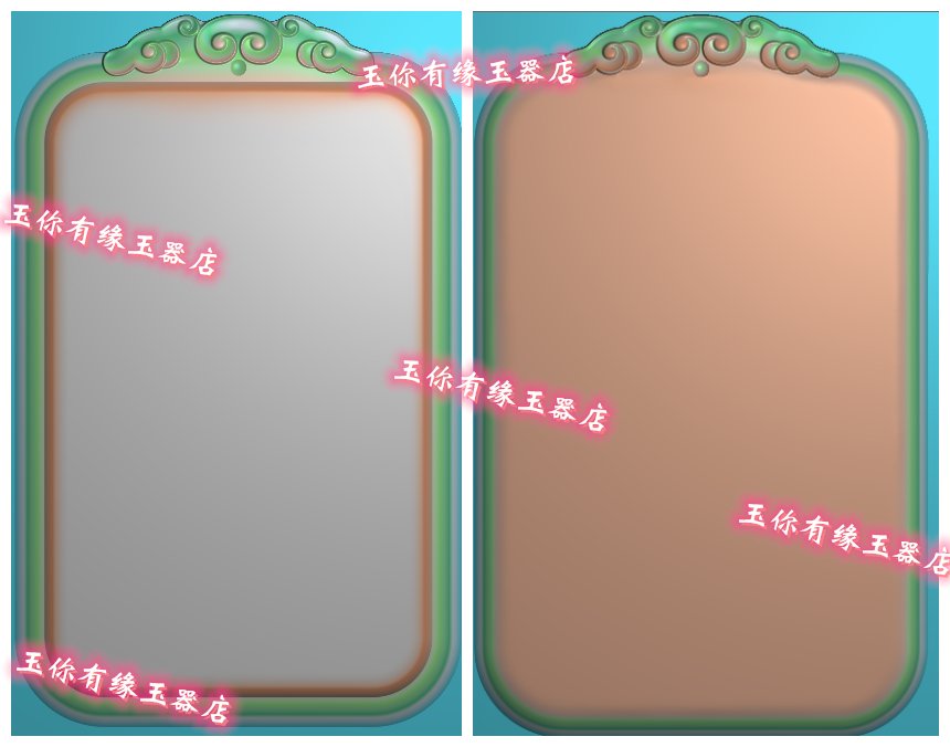 玉雕图祥云牌头框无事牌素面46牌仿古龙电脑精雕图新款平安