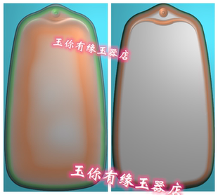 精雕图新款无事牌电脑机雕图素面牌玉雕图椭圆平安牌