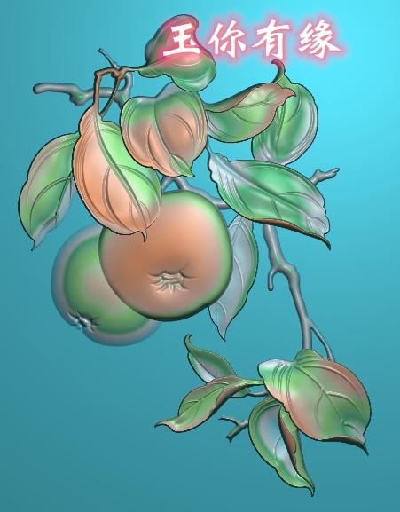 石榴精雕图事事如意玉雕图石榴牌子浮雕图