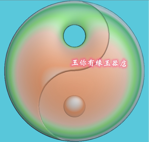 精雕图太极八卦平安扣电脑雕刻图浮雕图灰度图artcam玉雕JDP