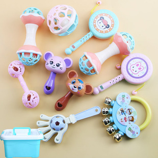 沙锤婴儿玩具0一1岁益智早教新生儿摇铃拨浪鼓3个月6宝宝抓握训练