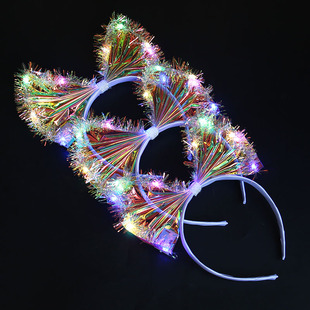 万圣节发光彩膜大小卷头箍圣诞节儿童蝴蝶结发箍狂欢派对氛围头饰