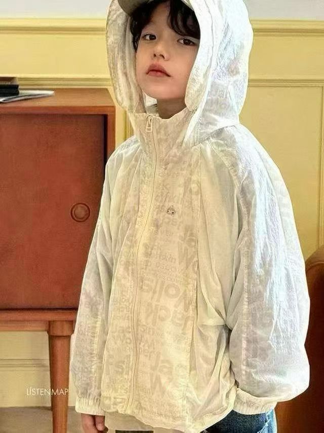 波拉儿童防晒衣夏季新款韩版超薄女童防晒一晒外套男童连帽防晒衣