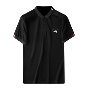 2023欧洲站夏装新男士丝光棉短袖POLO衫免烫刺绣平拍D208-963P75图片