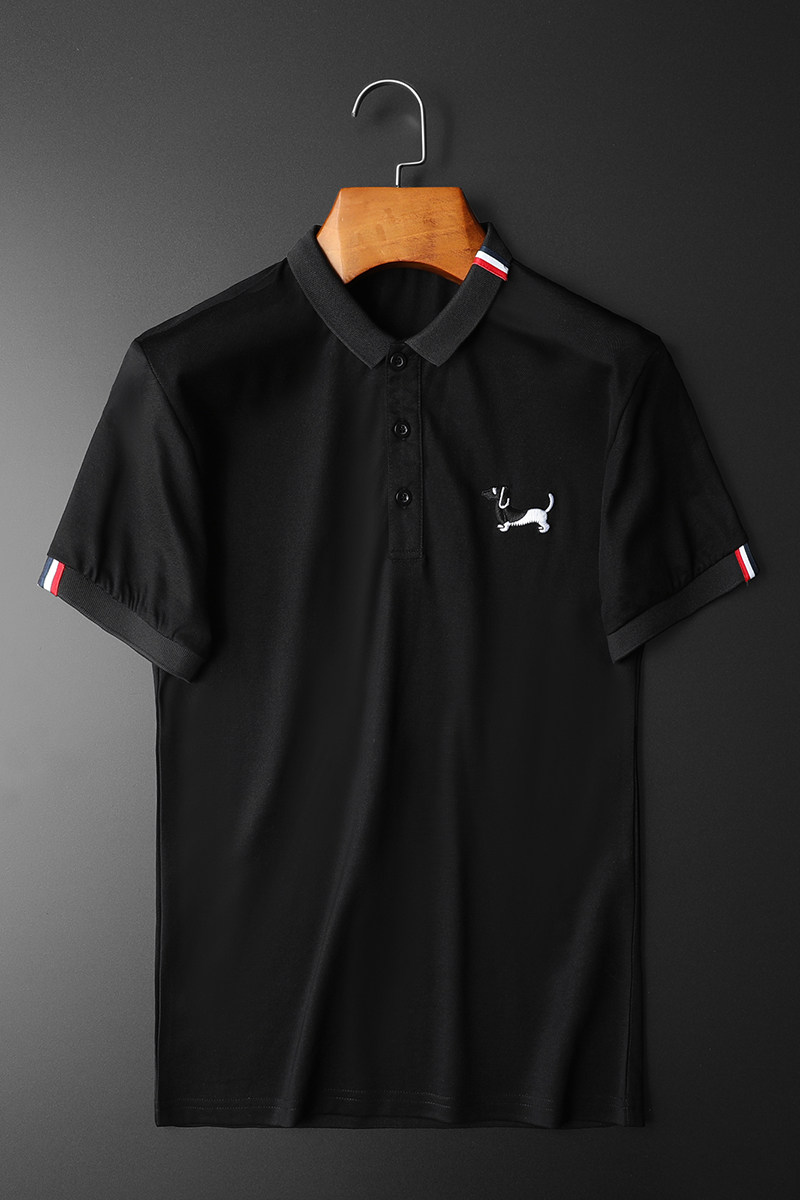 2024欧洲站夏装新男士丝光棉短袖POLO衫免烫刺绣平拍D208-963P75,男装Polo衫,电商D208