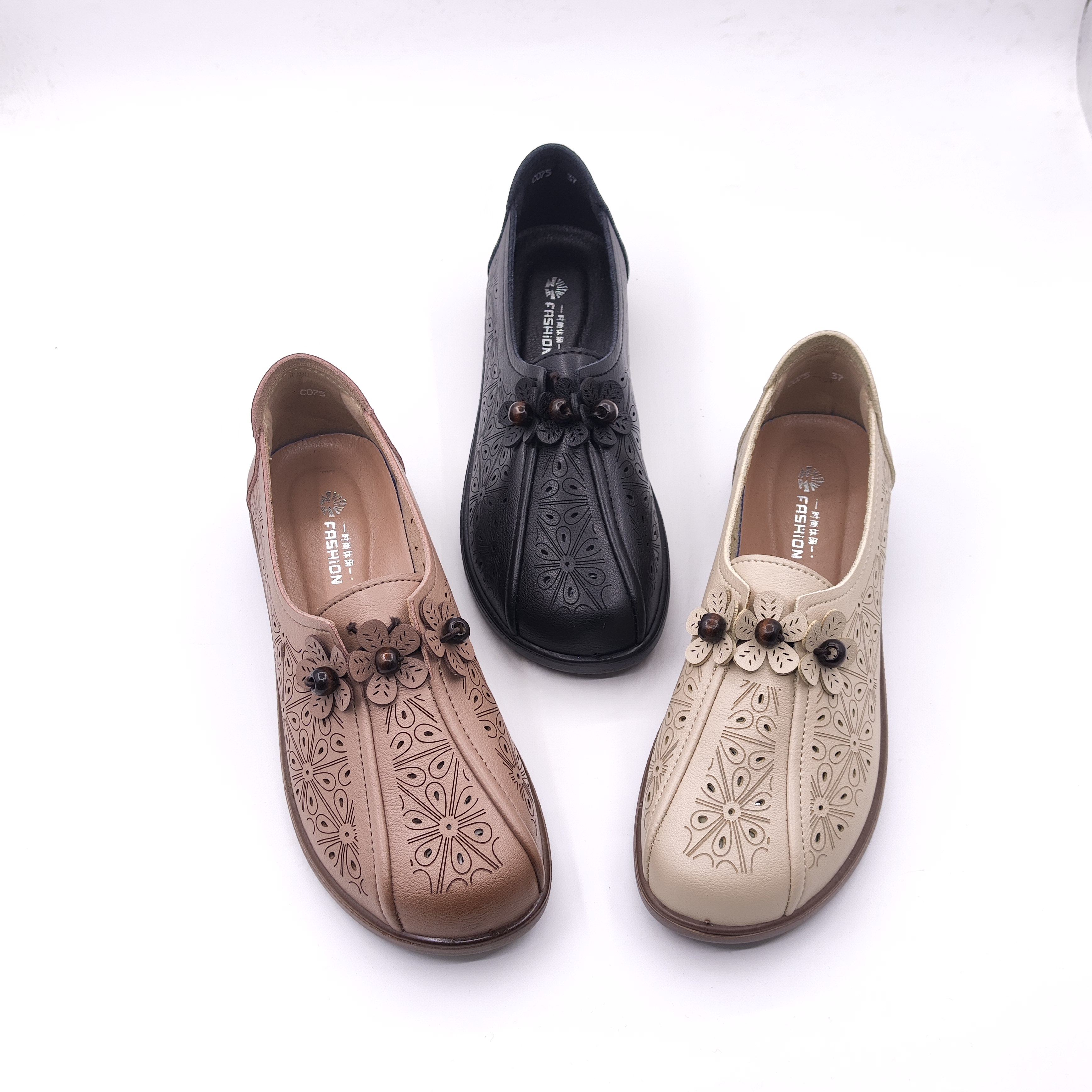 老人鞋女夏季软底镂空单鞋洞洞鞋舒适中老年妈妈鞋凉鞋女鞋c075