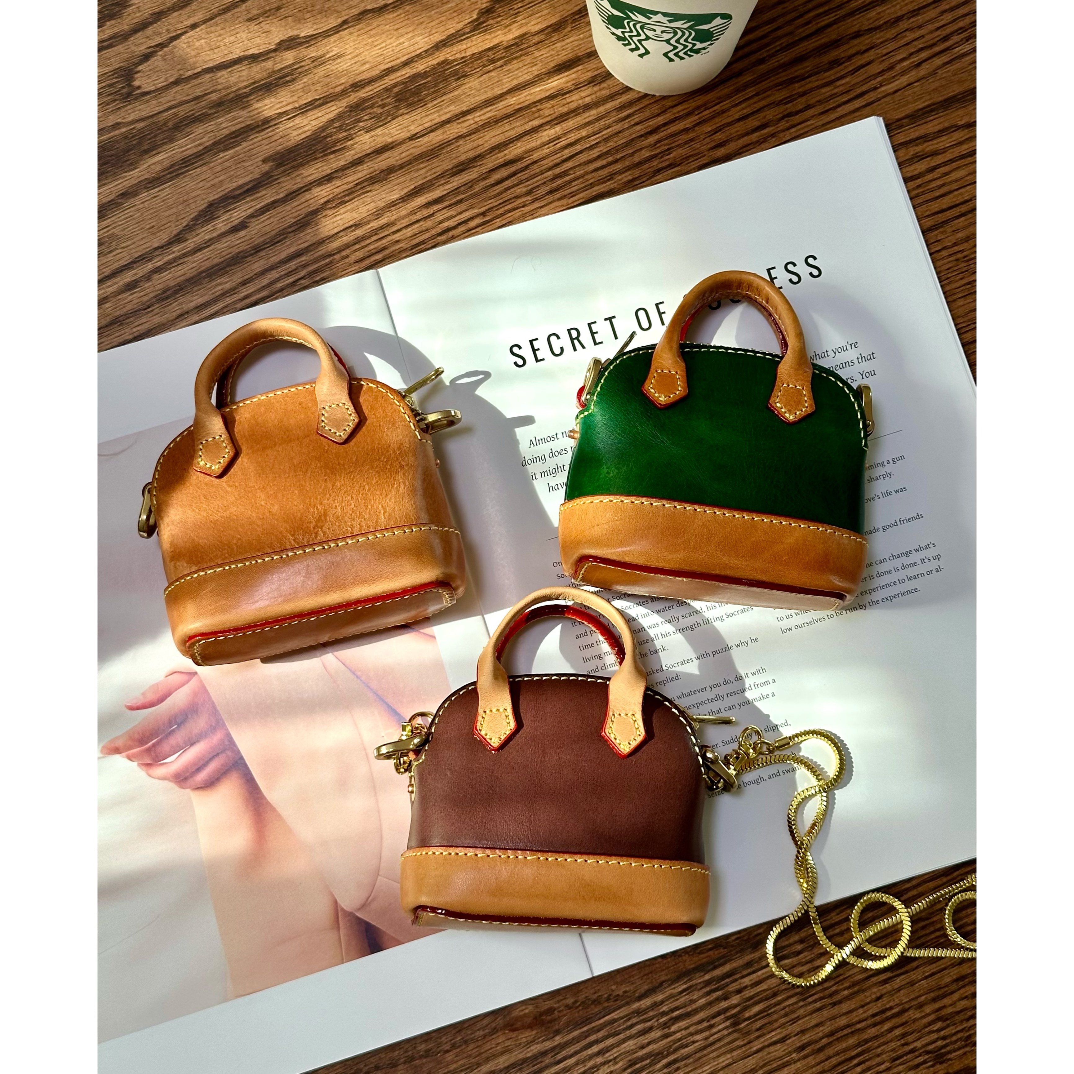 迷你mini小废包植鞣牛皮贝壳包真皮迷你斜挎包零钱包口红包耳机包