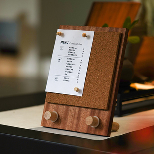 桌面软木留言板 木质书桌记事板 立式备忘提示板家用便利贴板照片