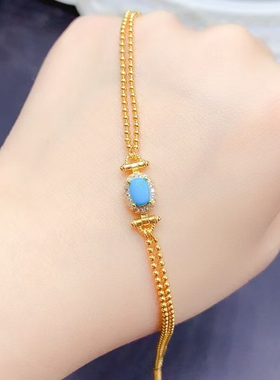 珠宝首饰定制加工镶嵌925纯银镀金手链空托银托椭圆4×6宝石手镯