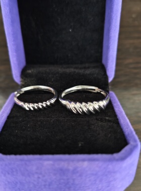 925纯银情侣对戒刻字定制