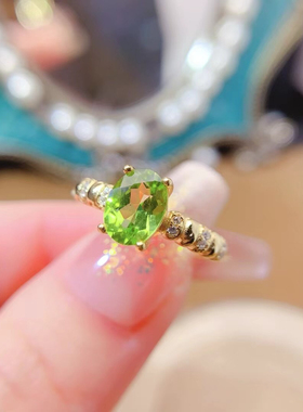 925纯银戒指空托来石镶嵌椭圆6×8碧玺红蓝宝石定制设计加工银托