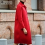 Hai mặt trong phần dài Hepburn gió 2019 mùa thu và mùa đông mới áo len nữ cỡ lớn Áo len mỏng - Trung bình và dài Coat áo khoác blazer