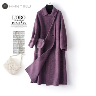 羊毛呢子大衣女长款翻领韩版时尚2025新款冬季轻奢名媛外套双面呢