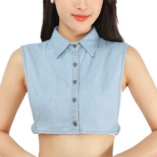 格仕澜秋冬牛仔假领子女复古时尚配搭毛衣衬衫装饰假衣领打底领