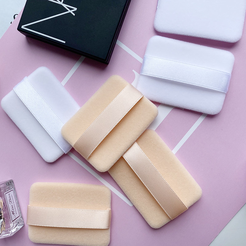 仁美人纳斯蜜粉饼粉扑定妆植绒超薄长方形新版10g 推荐替换化妆棉