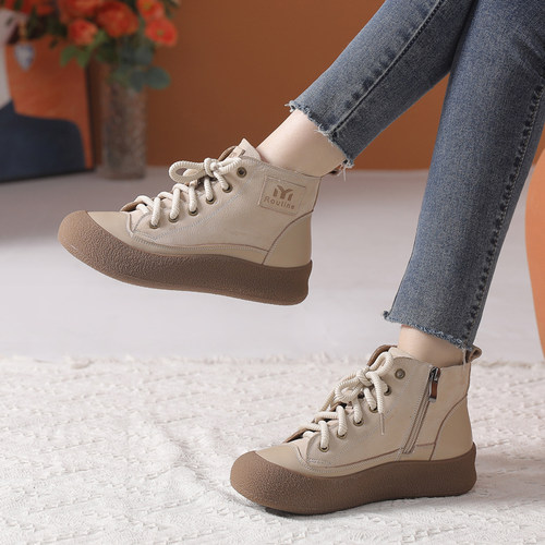 马丁靴时尚短靴加绒橡胶底