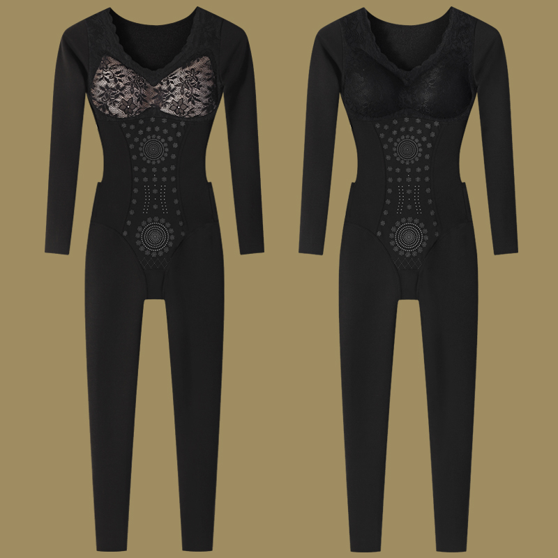 加绒加厚秋冬保暖塑身衣免穿文胸连体束身内衣收腹塑形提臀美体衣