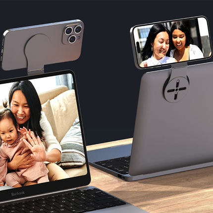 MagSafe磁吸手机支架折叠多功能双调节笔记本电脑侧边同屏旋转特斯拉悬浮屏车载16promax拓展便携果苹为华15