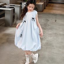 蝴蝶结仙女连衣裙高级感时尚显瘦花苞裙公主风中大童儿童可爱裙子