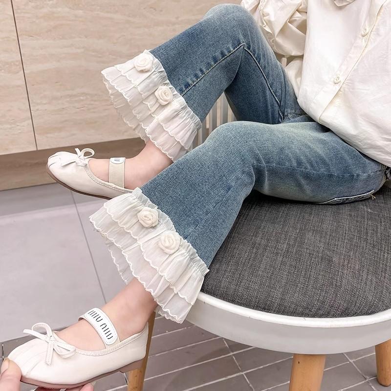 女童牛仔裤春秋款喇叭裤