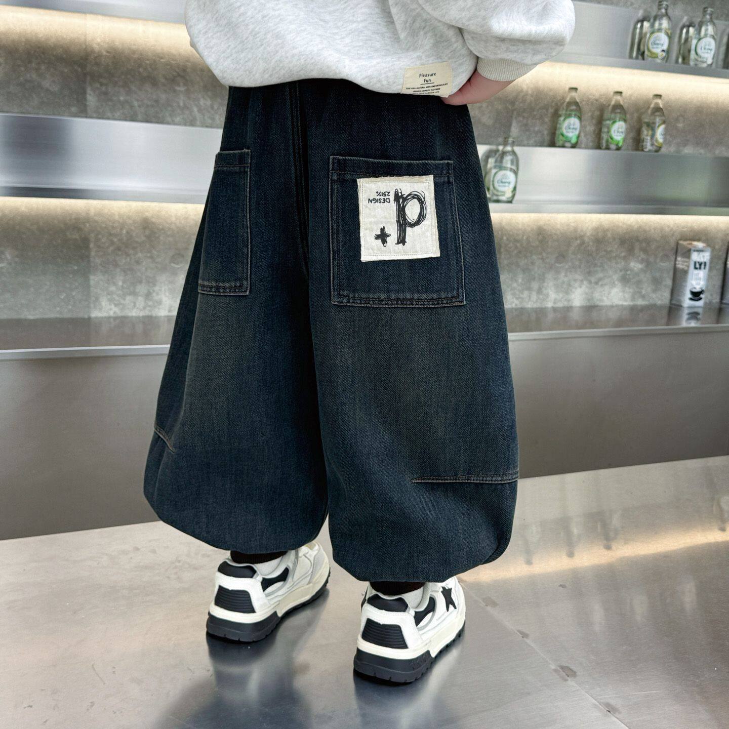 男童牛仔裤春装2026新款儿童韩版春秋长裤男童裤子休闲男孩束脚裤