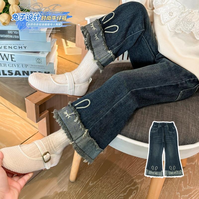 女童牛仔裤春秋款喇叭裤
