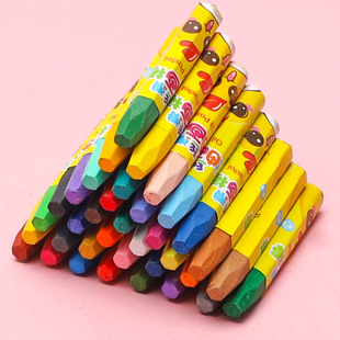 可水洗宝宝涂鸦幼儿蜡笔油画棒红色黄蓝绿橙36单色补通学生幼儿园