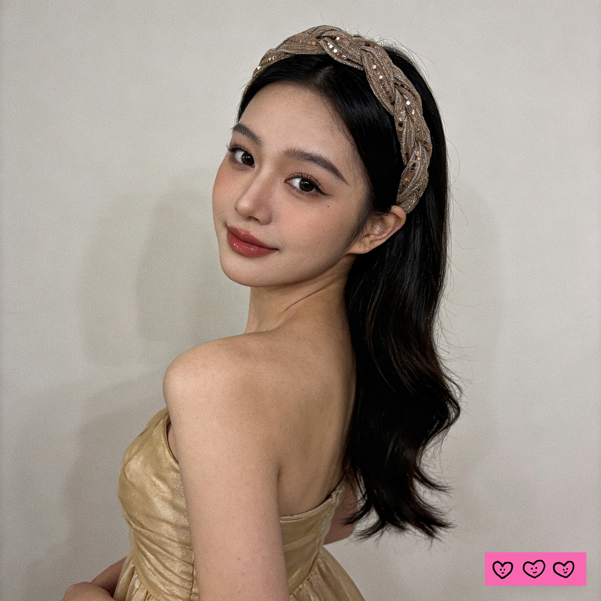 原创2026名媛亮片宽边辫子发卡
