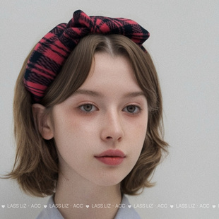 LASS 复古时髦喜庆粉色蝴蝶结发箍新年 LIZ原创自制2025秋冬新款