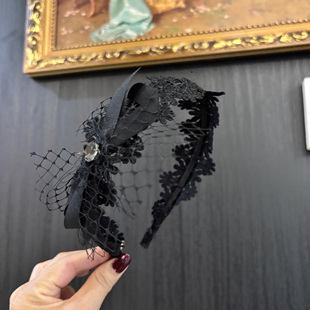 优雅黑色百搭发卡蝴蝶结头箍 法式 LASS LIZ原创设计师发箍2025新款